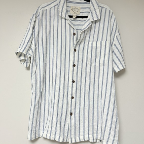 St. John's Bay Other - St John's‎ Bay Men's Blue And White Striped Short Sleeve Button Up XL